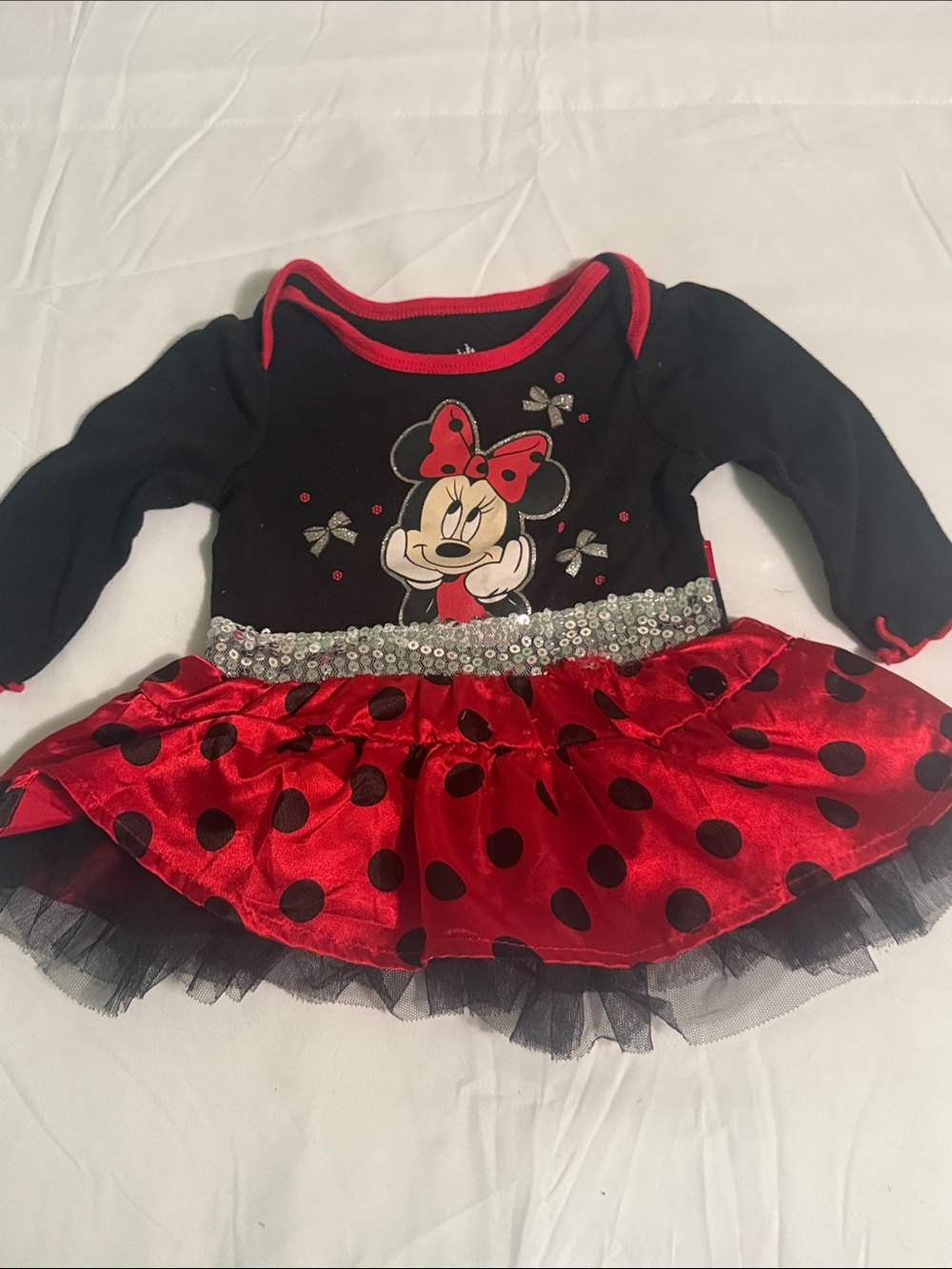 Disney Minnie Mouse Red and Black Polka Dot Tutu Dress